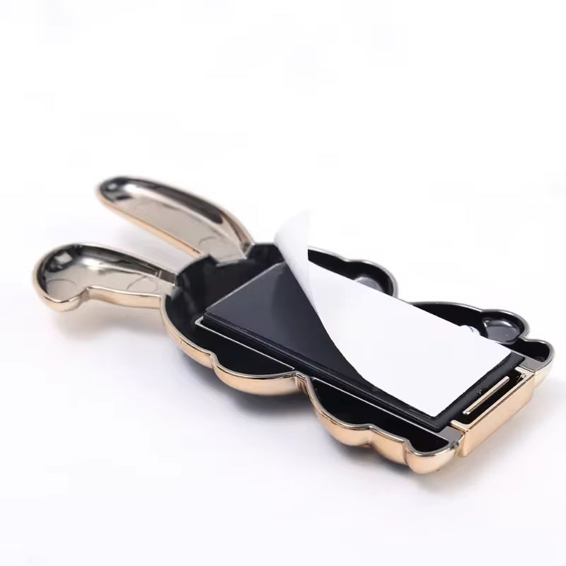 Ultra-Thin Cartoon Rabbit Finger Ring Phone Holder - Foldable Adhesive Stand for Desktop Support