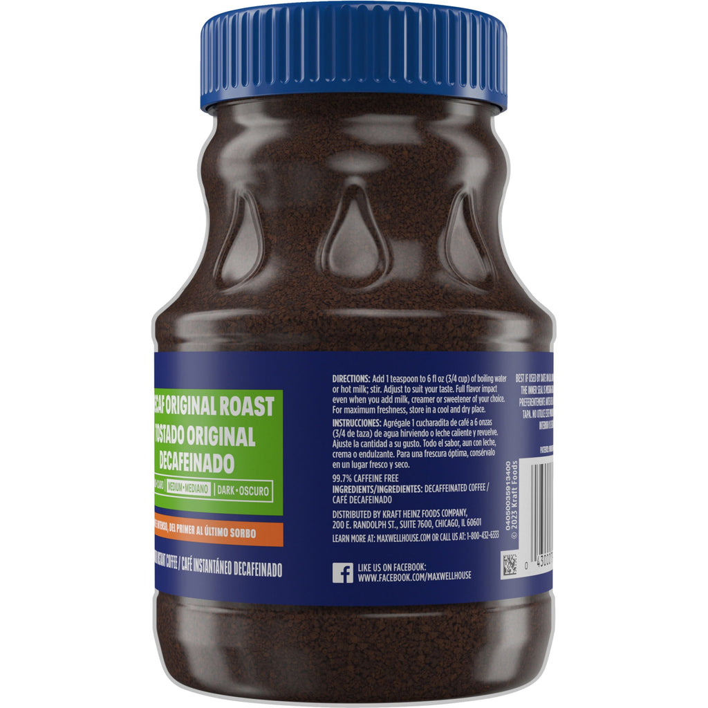 (3 Pack)  Original Roast Decaffeinated Instant Coffee, 8 Oz Jar