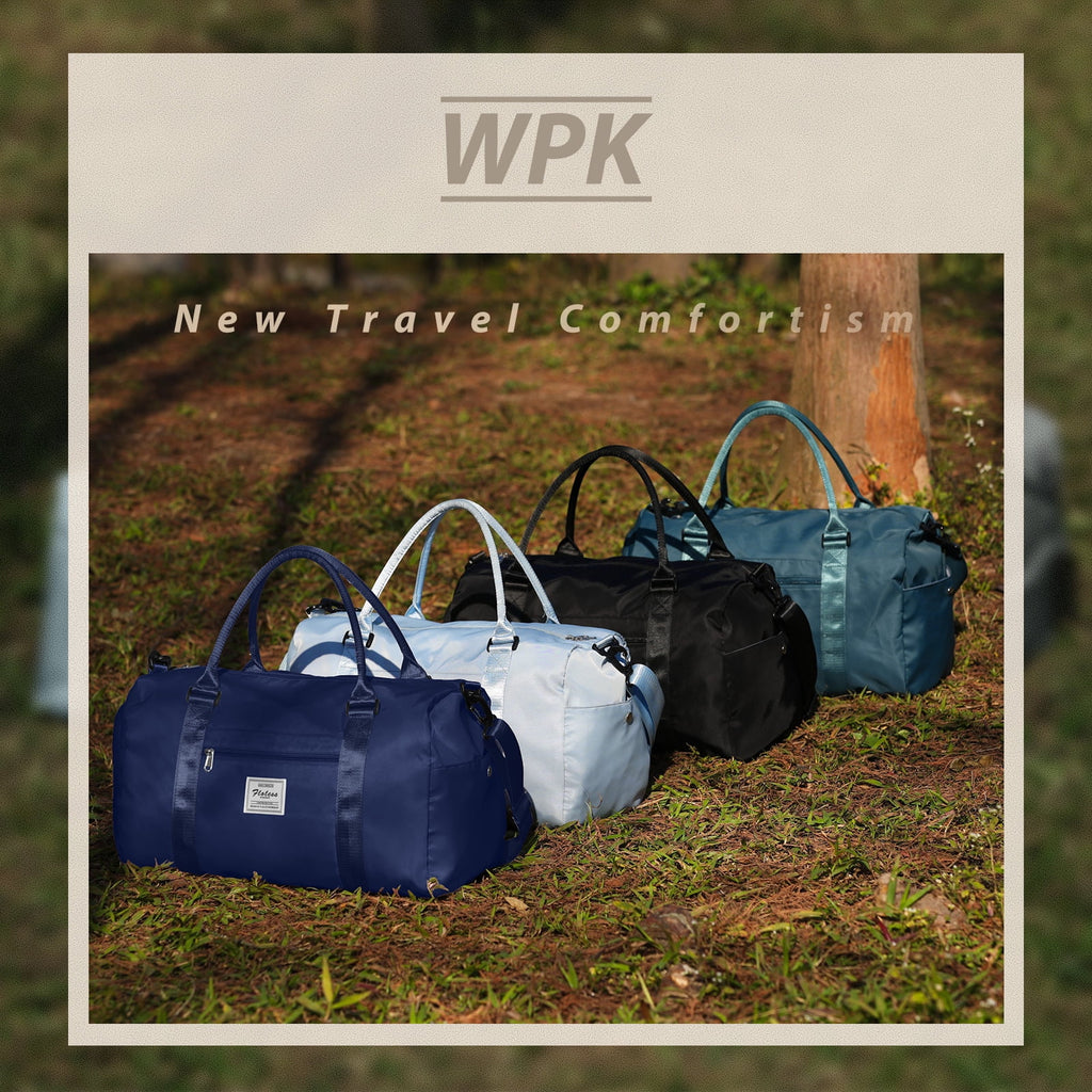 Gym Bag for Women Men with Wet Pocket, Travel Duffle Bag Sport Gym Tote Bag with Shoe Compartment, Carry on Overnight Bag Hospital Bag Dark Blue